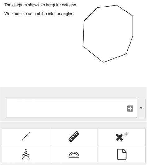 Solved: The diagram shows an irregular octagon.. Work out the sum of ...