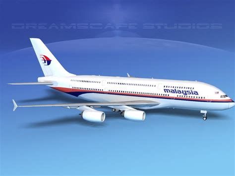 Airbus A380 800 Malaysia Airlines 3d Model Rigged Cgtrader