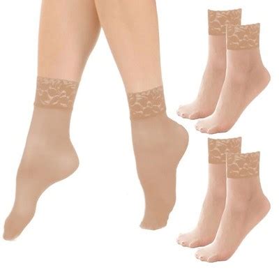 Pairs Women S Nude Ankle High Trouser Socks Lace Opaque Sheer Beige One Size EBay