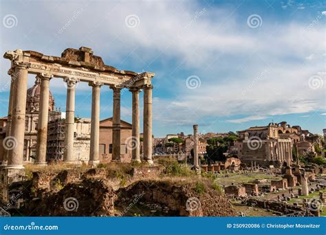 Rome - the Columns of the Temple of Saturn and Overview of the Ancient ...