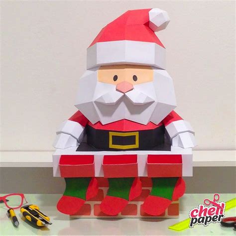 Papercraft Santa Claus, Santa Claus, Low Poly Santa Claus, Дед Мороз ...