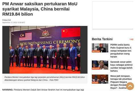 Astro Awani Pm Anwar Saksikan Pertukaran Mou Syarikat Malaysia China