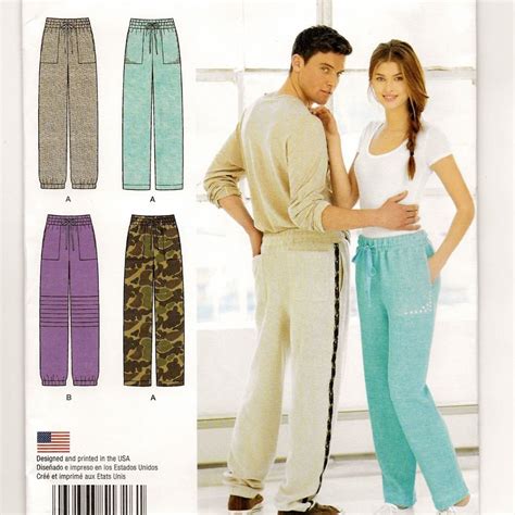 A Straight Leg Elastic Waist Casual Pants Sewing Pattern For Etsy