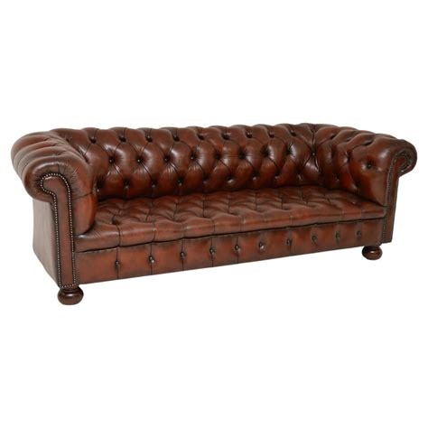 Antique Victorian Style Leather Seat Chesterfield Sofa At Stdibs