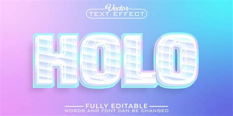 Plantilla De Efecto De Texto Editable De Vector Holo Suave Vector Premium