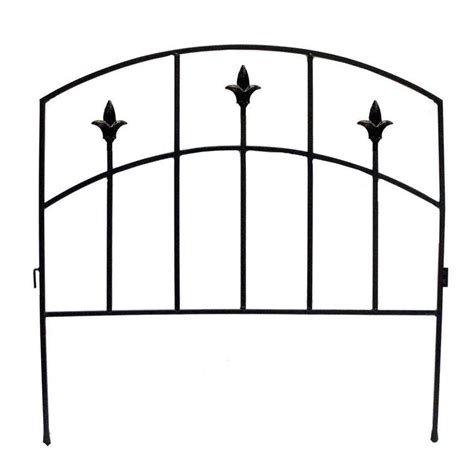 Vigoro Alexander 32 25 In H X 24 75 In W Black Metal Garden Fence