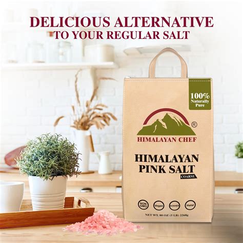 Himalayan Chef Pink Salt Coarse Grain 5 Lbs Bag