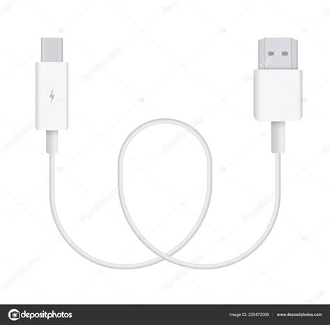 Realistic Vector Illustration Thunderbolt Hdmi Cable Connector Plug ...