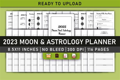 Editable Moon Astrology Planner Graphic By Shumaya Creative