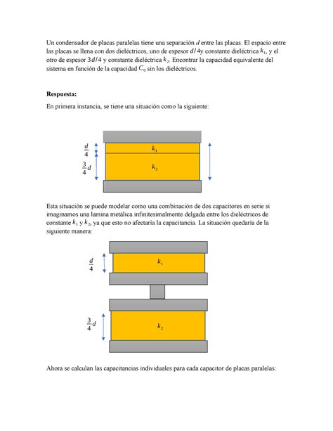 Un Condensador De Placas Paralelas Tiene Una Separaci N D Entre Las