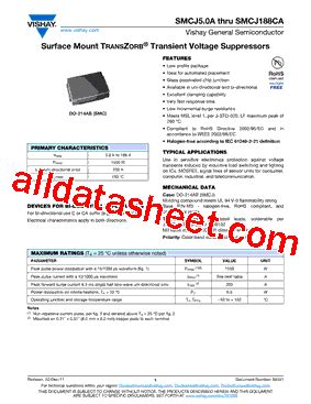 SMCJ24A Datasheet PDF Vishay Siliconix