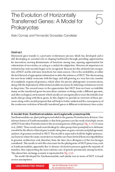 Pdf The Evolution Of Horizontally Transferred Genes A Model For