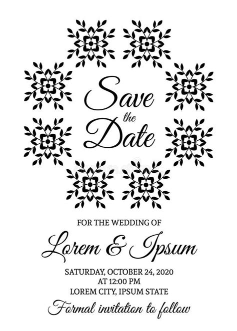 Save The Date Card Template Black And Gold Invitation Minimalist