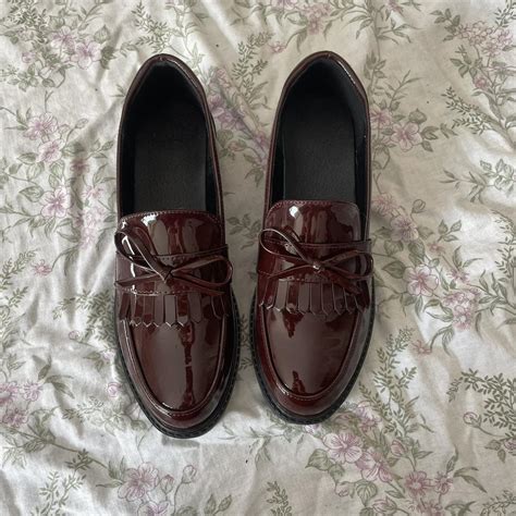 stunning burgundy loafers, size 36, super cute - Depop