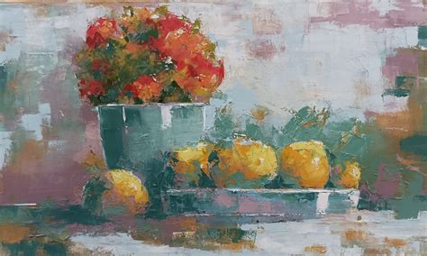 Modern Still Life Painting Original Oil On Canvas Oil Painting By