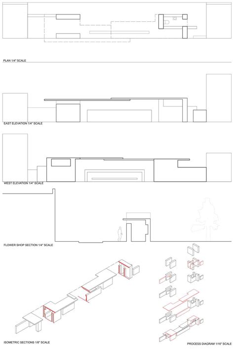 baylee sites — P1 the thick wall plan, elevations, section (1/4″...