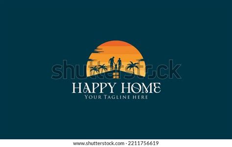 Happy Home Logo Using Simple Icons Stock Illustration 2211756619