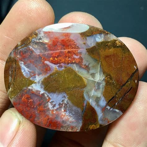 Jasper Red Moss Agate Cabochon X X Mm Etsy