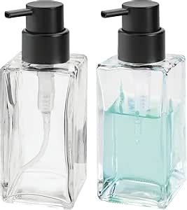 MDesign Refillable Soap Dispenser Pack Of 2 Square Glass And