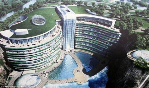 Chinese Hotel Being Built Inside Quarry 100 Yards Beneath Ground Level