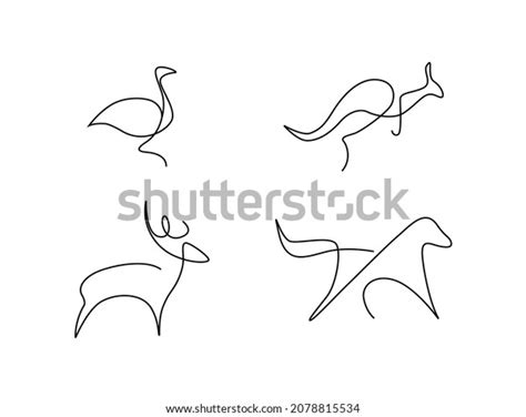 Abstract Minimalistic Animals Line Art Vector Stock Vector (Royalty ...