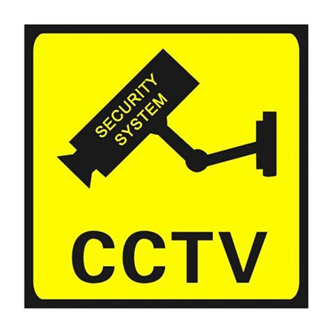 Square Cctv Surveillance Security Hour Monitor Camera Warning