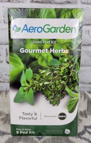 New Aerogarden Seed Pod Kit Gourmet Herbs 9 Pods Guide And Plant Food Ebay