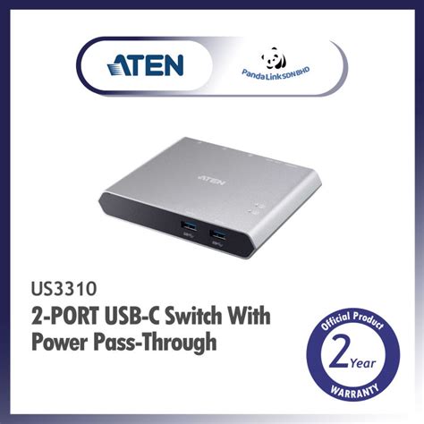 Aten Us3310 2 Port Usb C Gen 1 Dock Switch With Power Pass Through Lazada