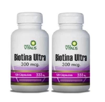 AURA VITALIS pack 2 Biotina Ultra 120 Caps c u Colágeno Vitaminas