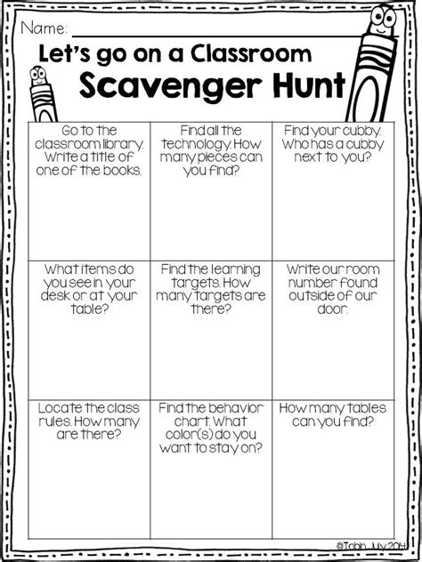 Online College Scavenger Hunt Worksheet