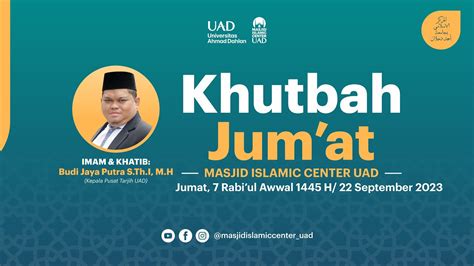 Budi Jaya Putra S Th I M H Live Streaming Khutbah Jum At Masjid