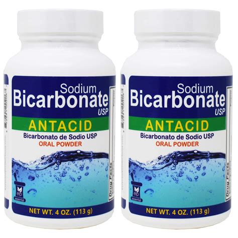 Sodium Bicarbonate Antacid Oral Powder USP 4 Oz Pack Of 2 Bottles