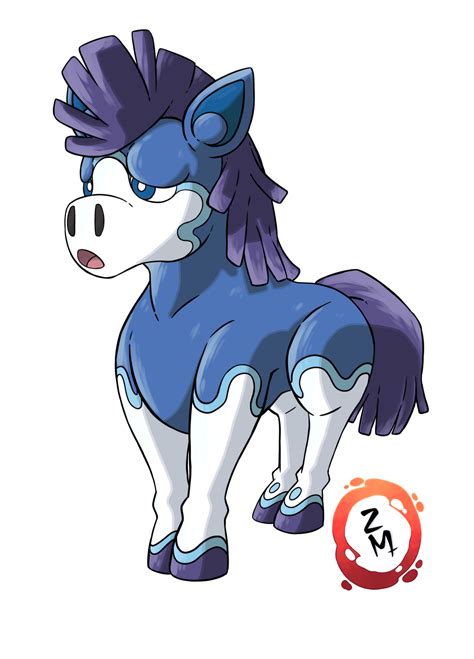 My fakemon project, water type starter Ponpie, the water horse pokemon