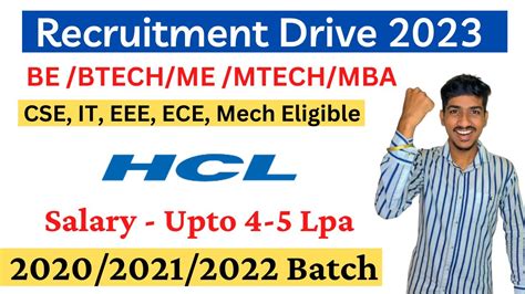 Hcl Tech Recruitment Hcl Off Campus Drive Hcl Hiring