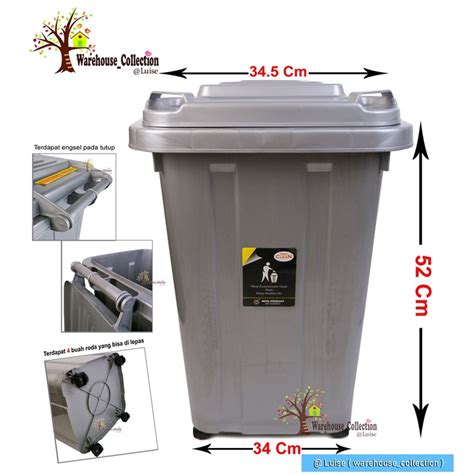 Jual Tempat Sampah Jumbo Roda Liter Silver Tempat Sampah Taman