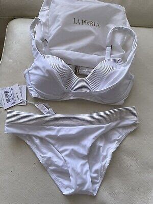 NWT LA PERLA Bikini Swimsuit Made In Italy Sz M 36 C BRIGHT WHITE