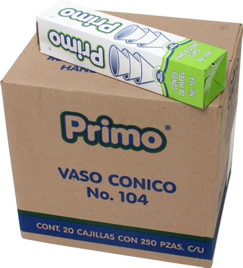 Primo Vaso Cónico Papel No 104 Caja C 20 Paq De 250 Conos Mercado Libre