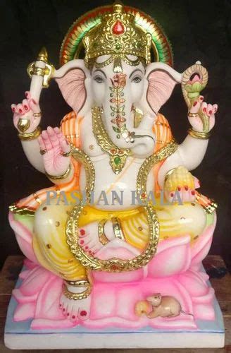 Multicolor Marble Decorative Ganesha Statue To Inch Rs