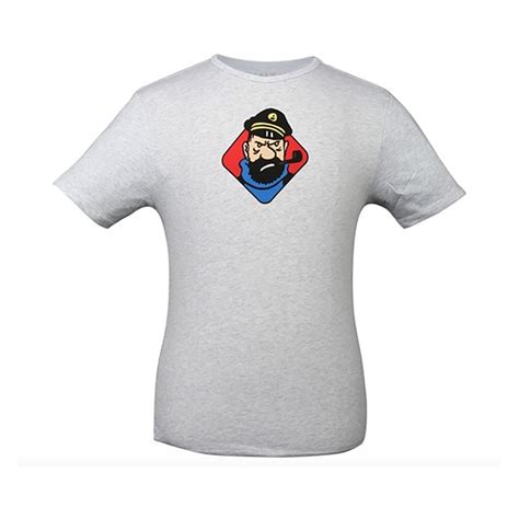 T Shirt Captain Haddock Insults Grey The Tintin Shop Uk