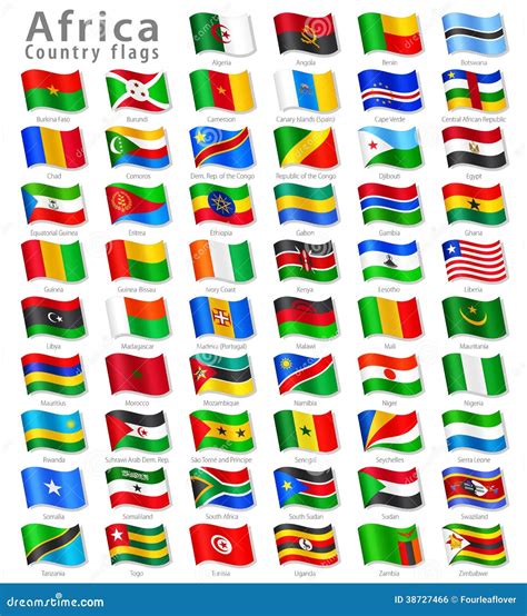 Vector African National Flag Set Royalty Free Stock Image - Image: 38727466