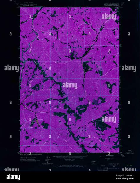 USGS TOPO Map Montana MT Rogers Pass 266396 1963 24000 geo Inverted ...