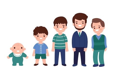 Hombre niño niño y adulto en diferentes edades Vector Gratis