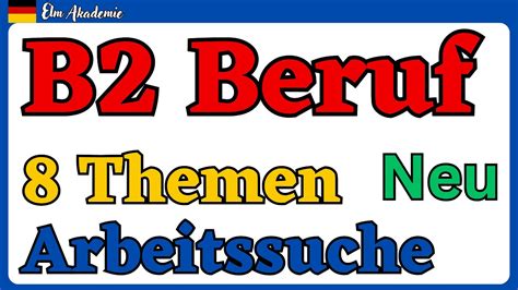 DTB B2 über ein Thema sprechen Arbeitssuche der 8 Themen B2 Beruf