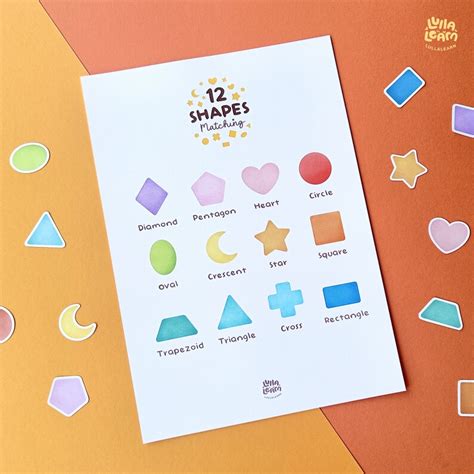 Rainbow Shapes Matching Printable Preschool Shape Montessori Etsy