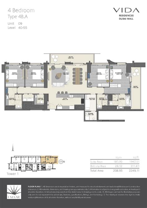 Floor Plans Vida Residences Dubai Mall