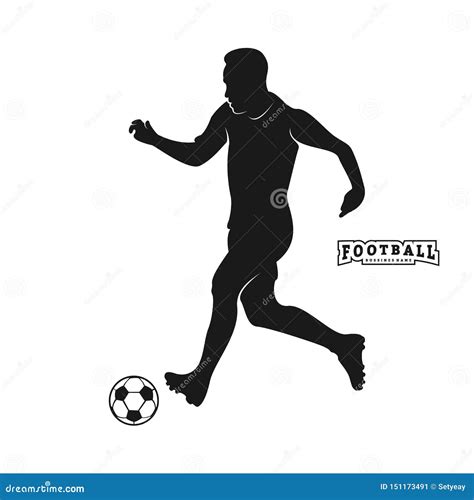 Vector Del Futbolista Silueta Del Futbolista Ilustraci N Del Vector