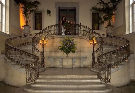 Oheka Castle Spiral Staircase with Wrought Iron Railing