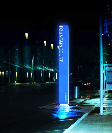 Sixteen Foot Tall Illuminated Vertical Blades Create Branding And