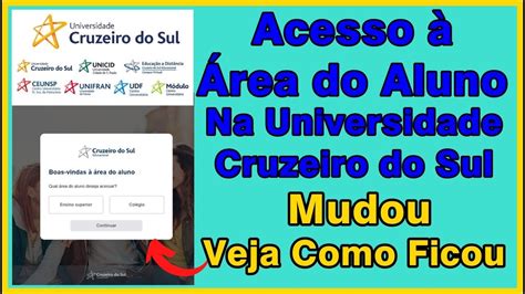 Novo Modo de Acesso à Área do Aluno da Universidade Cruzeiro do Sul