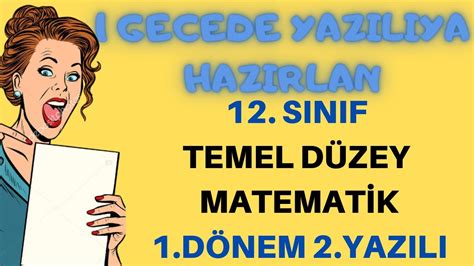 Sinif Temel D Zey Matemat K D Nem Yazili Matematik Yaz L